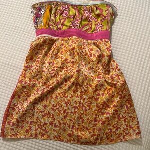 Alice & Trixie Pink and Yellow Strapless Top